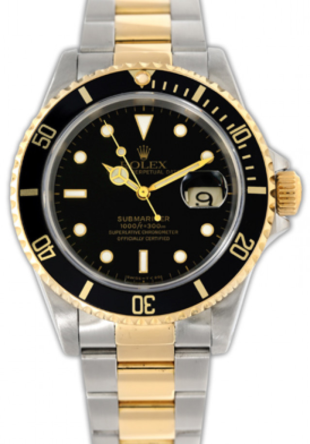 Rolex Submariner 16613 Gold & Steel Black 1998