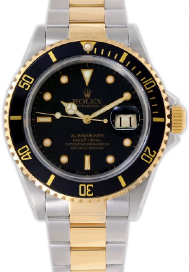 Rolex Submariner 16613 Gold & Steel Black 1990