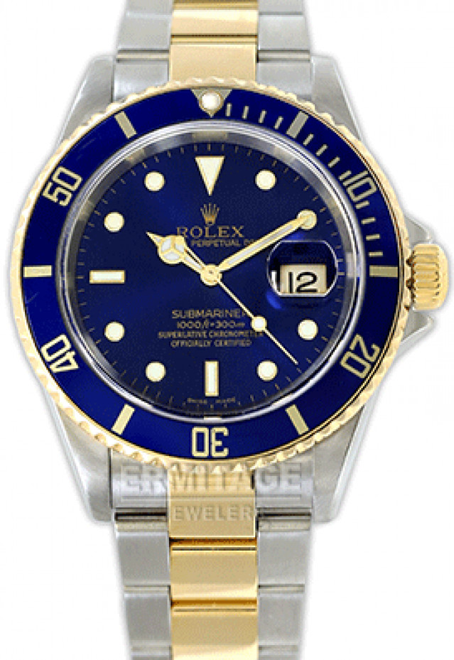 Blue Rolex Submariner 16613 T Gold & Steel 2004