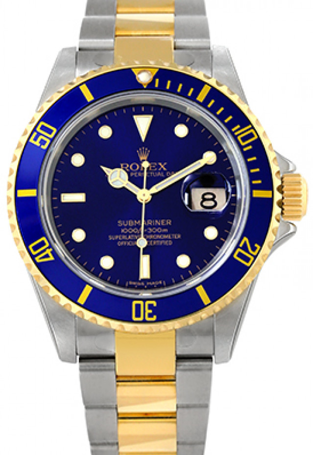 Blue Rolex Submariner 16613 T Gold & Steel 2007