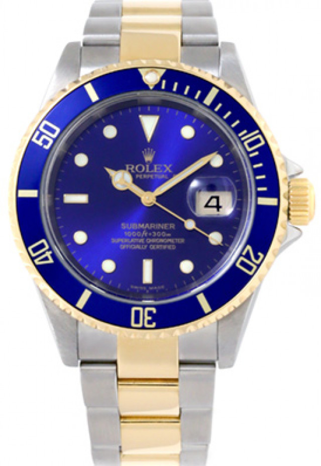 Rolex Submariner 16613 Blue Bezel Gold & Steel