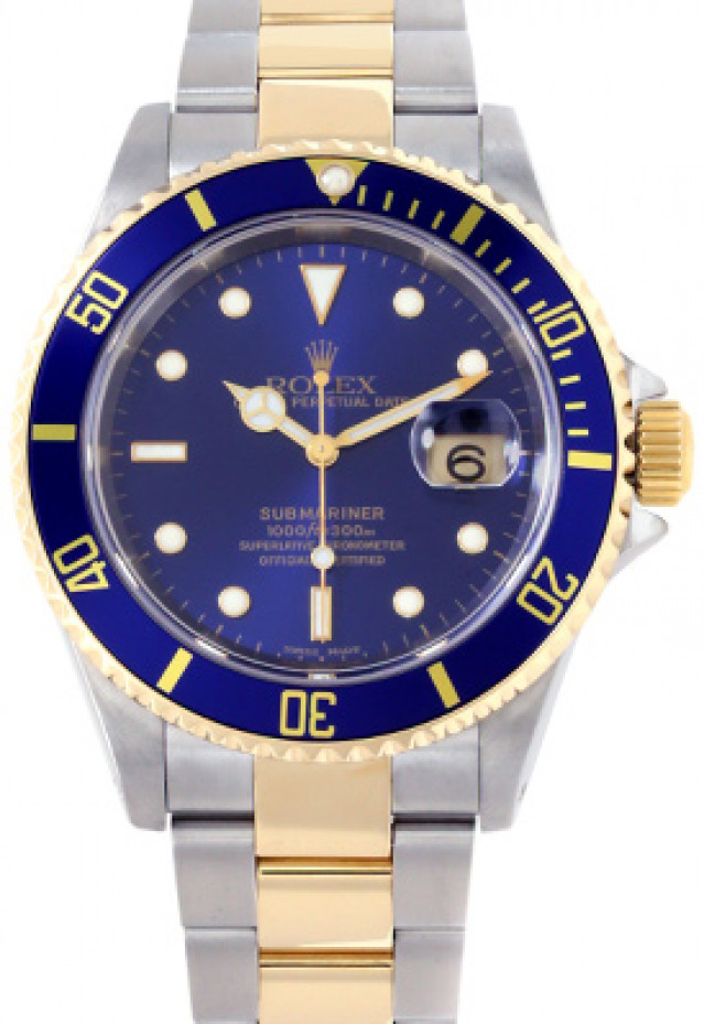 Blue 40 mm Rolex Submariner 16613 Gold & Steel 2005