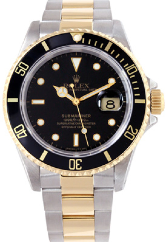 Blue 40 mm Rolex Submariner 16613 Gold & Steel 1992