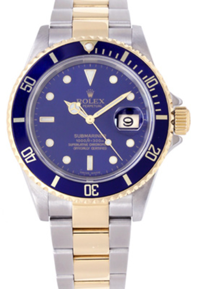 Blue 40 mm Rolex Submariner 16613 Gold & Steel 2004