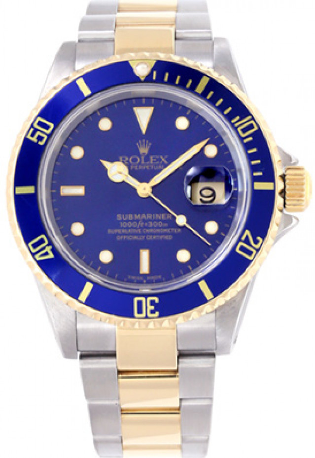 Blue 40 mm Rolex Submariner 16613 Gold & Steel 2002