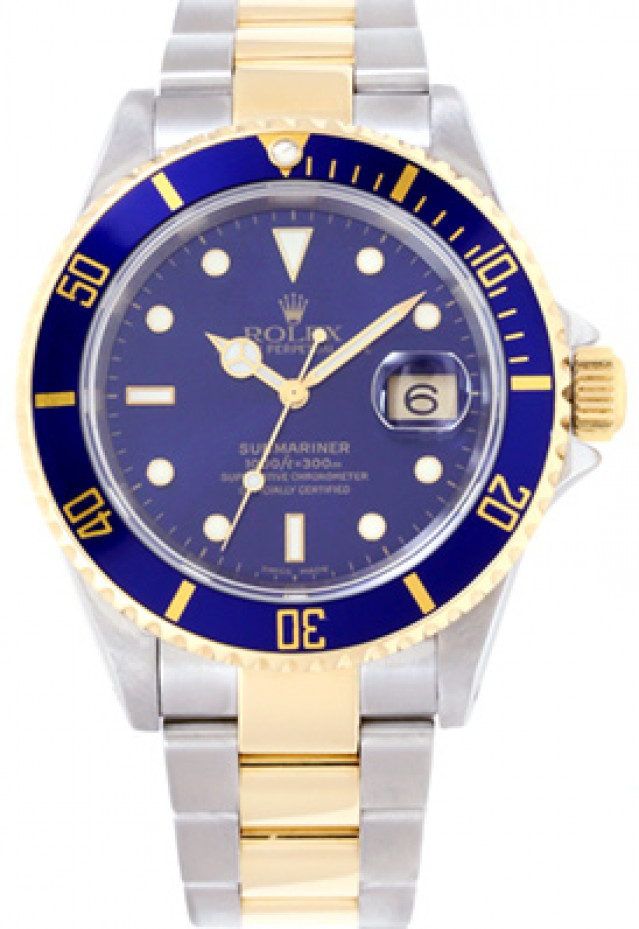 Blue 40 mm Rolex Submariner 16613 Gold & Steel 2001