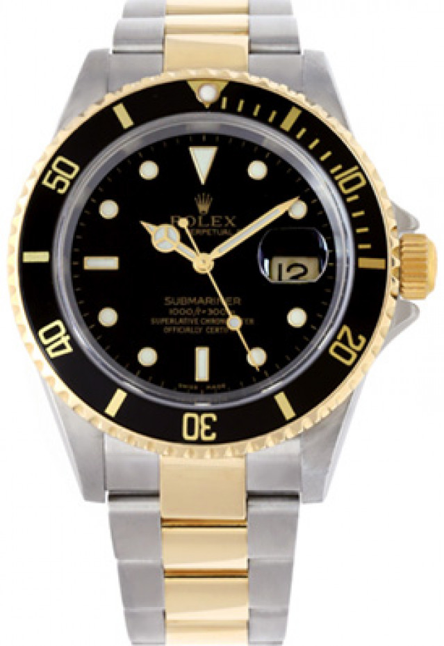 Blue 40 mm Rolex Submariner 16613 Gold & Steel