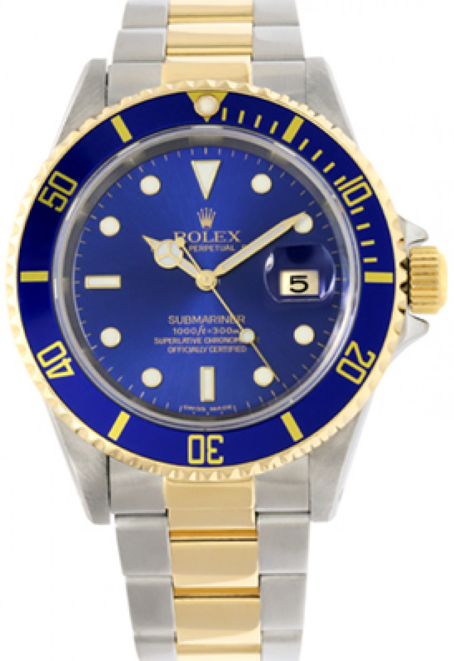 Blue 40 mm Rolex Submariner 16613 Gold & Steel 1994