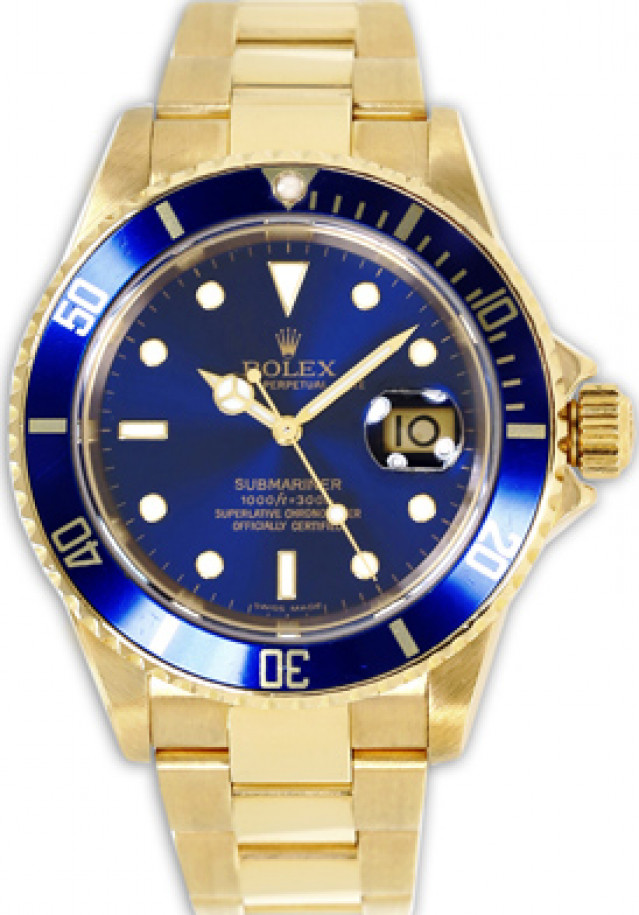 Gold Rolex Submariner 16618 T