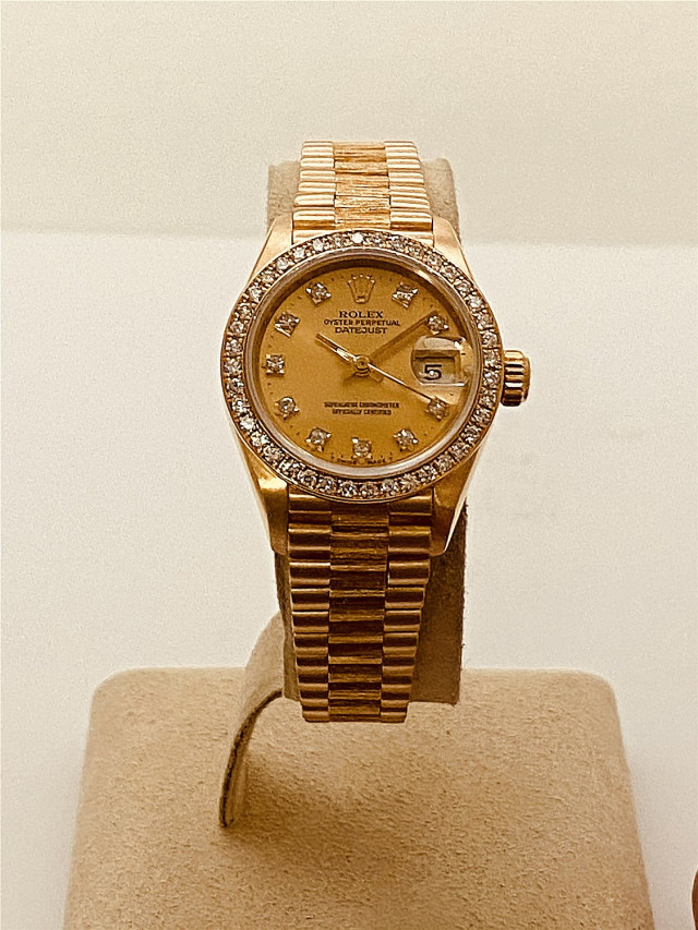 Rolex 69278 Yellow Gold on President, Diamond Bezel Champagne Diamond Dial