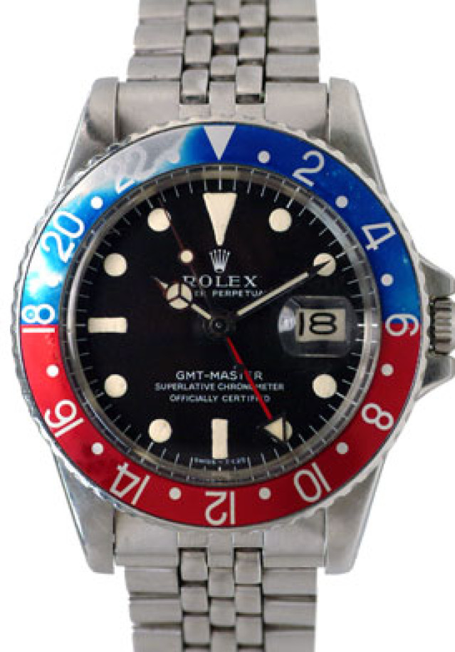 Vintage Rolex GMT-Master 1675 Steel Year 1966 with Black Dial