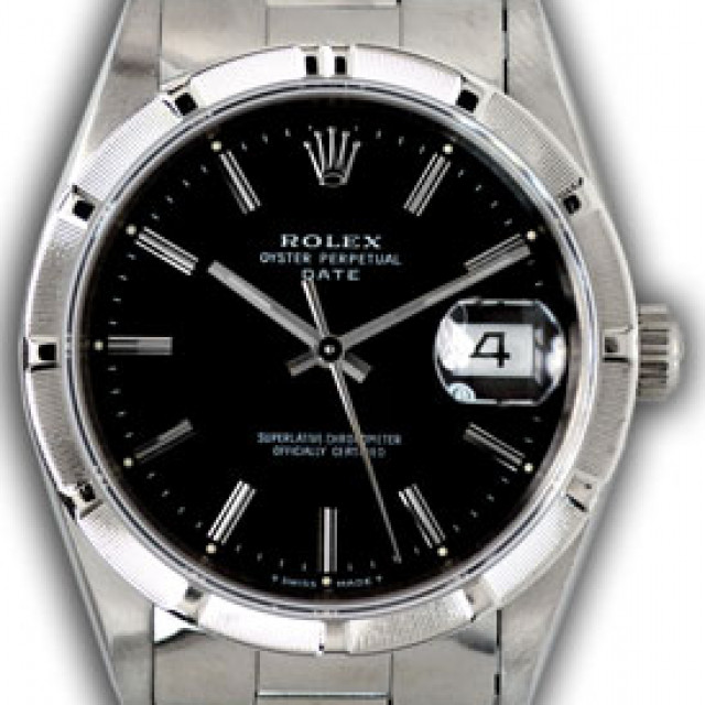 Rolex Date 15210 Steel Black 1992