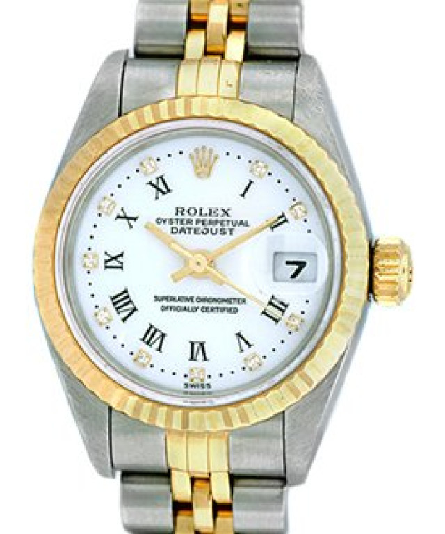 Rolex 79173 Yellow Gold & Steel on Jubilee, Fluted Bezel White Diamond Dial