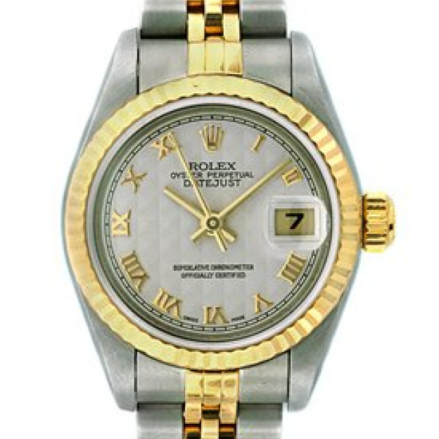 Rolex 79173 Yellow Gold & Steel on Jubilee, Fluted Bezel Steel Oyster with Gold Roman