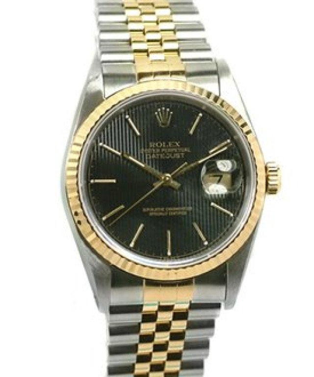Retro Style Rolex Datejust 16233 Gold & Steel Black