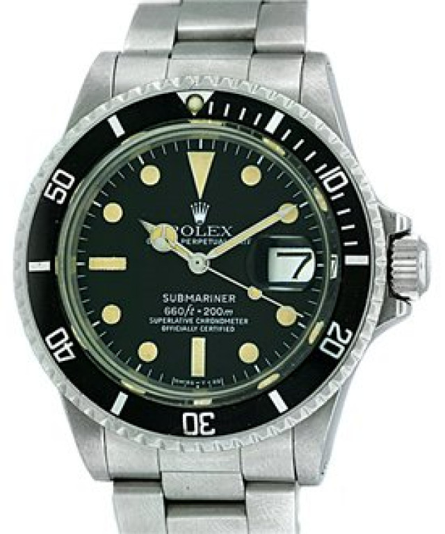 Vintage Rolex Submariner 1680 Steel with Black Dial 1975