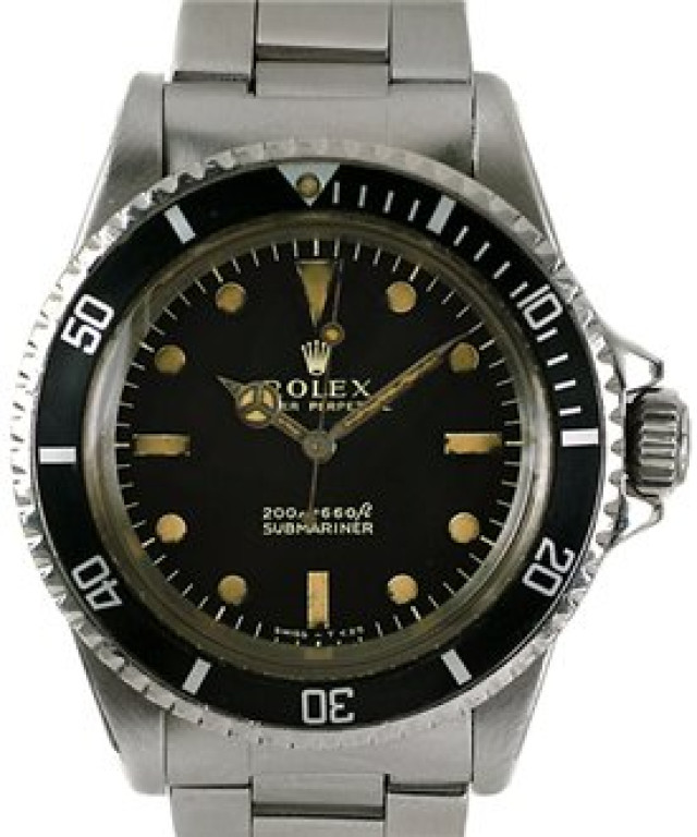 Vintage Rolex Submariner 5513 Steel with Black Dial 1962