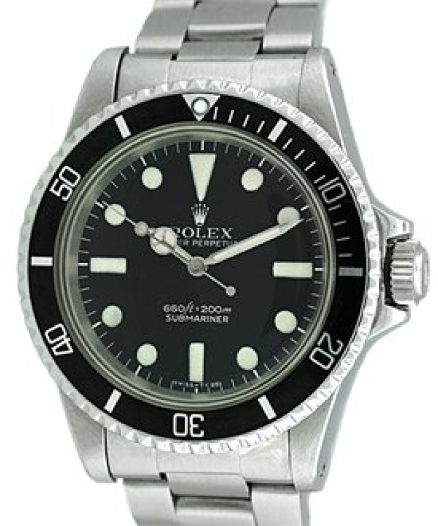Vintage Rolex Submariner 5513 Steel with Black Dial 1978