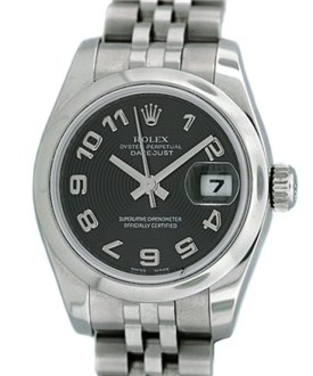Rolex 179160 Steel on Jubilee, Domed Bezel Black with Silver Arabic