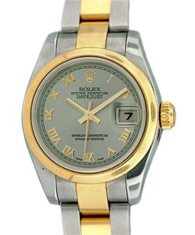 Rolex 179163 Yellow Gold & Steel on Oyster, Smooth Bezel Rhodium with Gold Roman