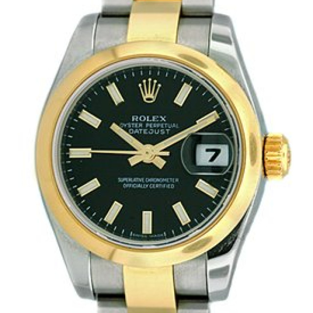 Rolex Datejust 179163 Gold & Steel Black