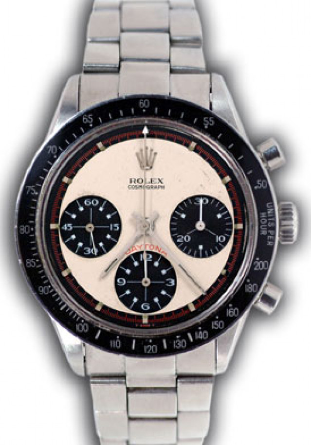 Rolex 6241 Steel on Oyster, Black Bezel White, Black & Red with Index & Luminous