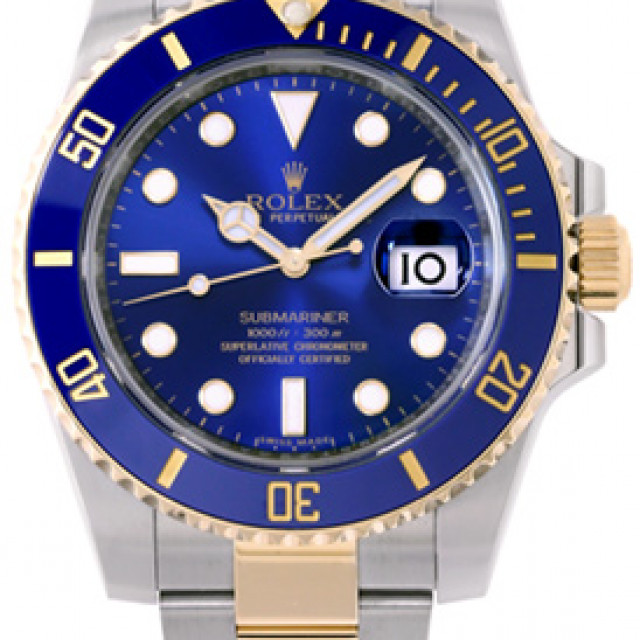 2015 Rolex Submariner 116613 Gold & Steel Blue