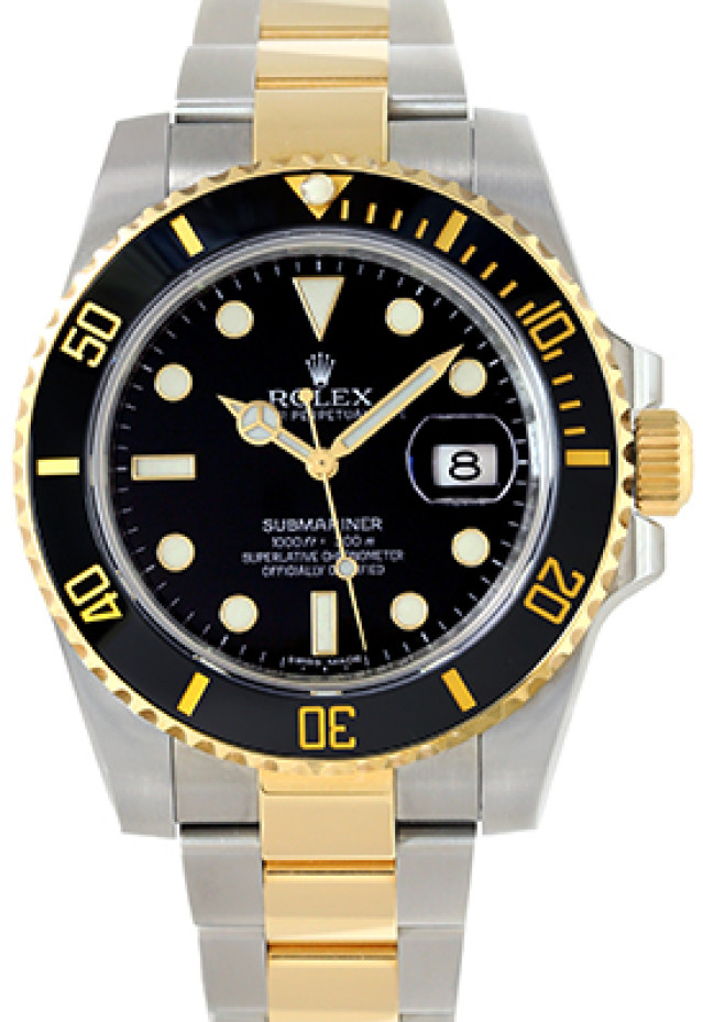 Letter 116613 Yellow Gold on Oyster Black