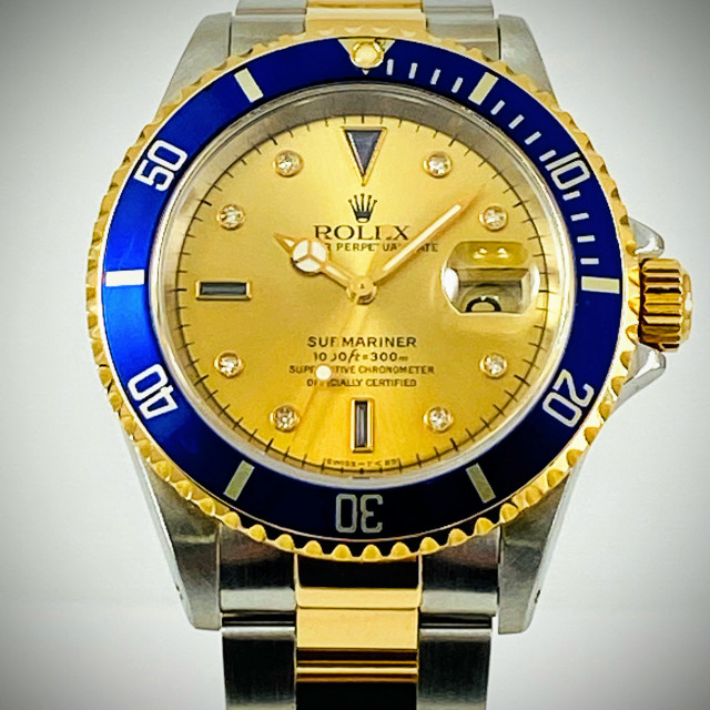 Pre-Owned Rolex Submariner 16613 Serti Dial