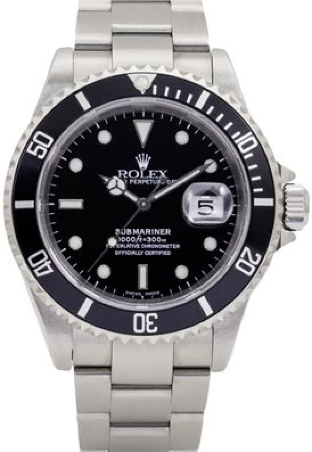 Pre owned Steel  Rolex Submariner 16610 40 mm