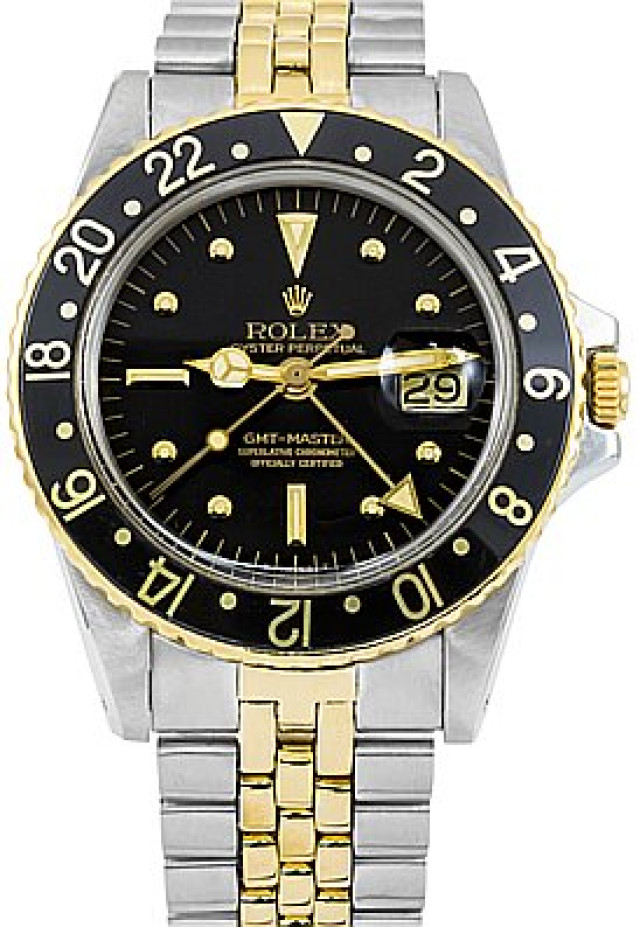 Rolex 1675 Yellow Gold & Steel on Jubilee, Fluted Bezel Black