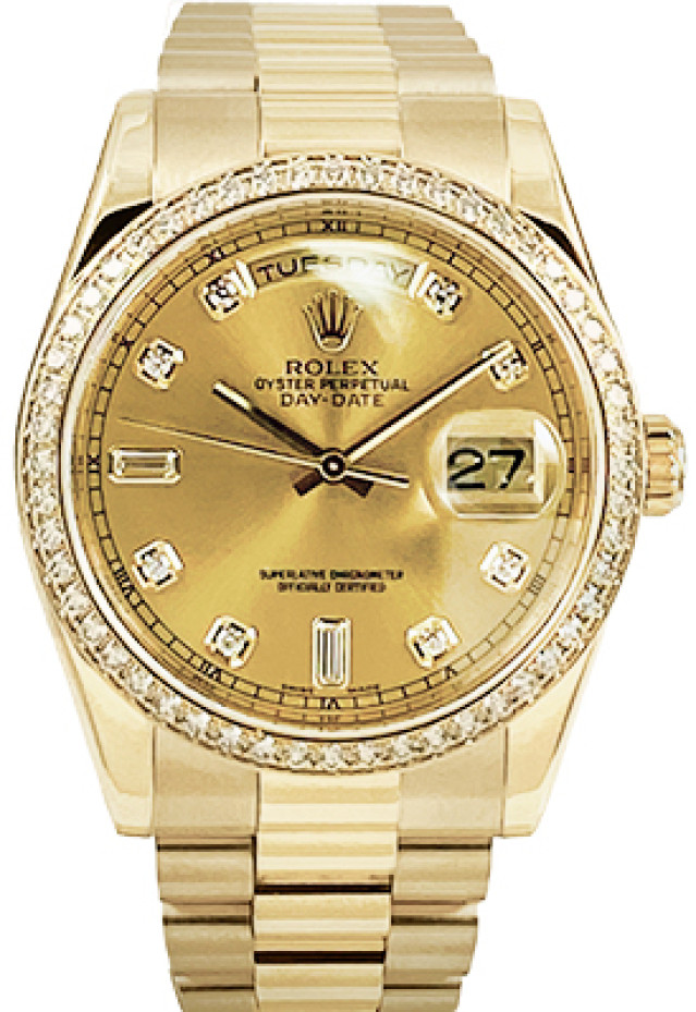 Rolex Day-Date 118348 President Factory Diamonds