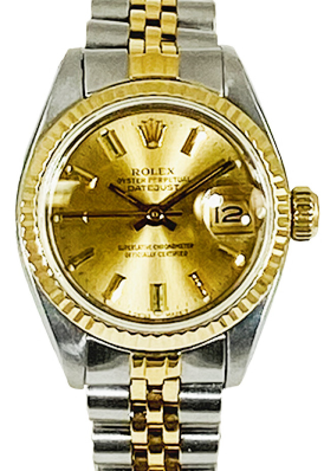 Rolex 6917 Yellow Gold & Steel on Jubilee, Fluted Bezel Champagne with Gold Index