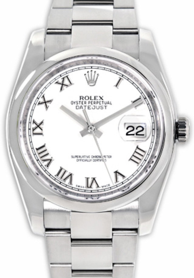 Rolex 116200 Steel on Oyster, Smooth Bezel White with Silver Roman