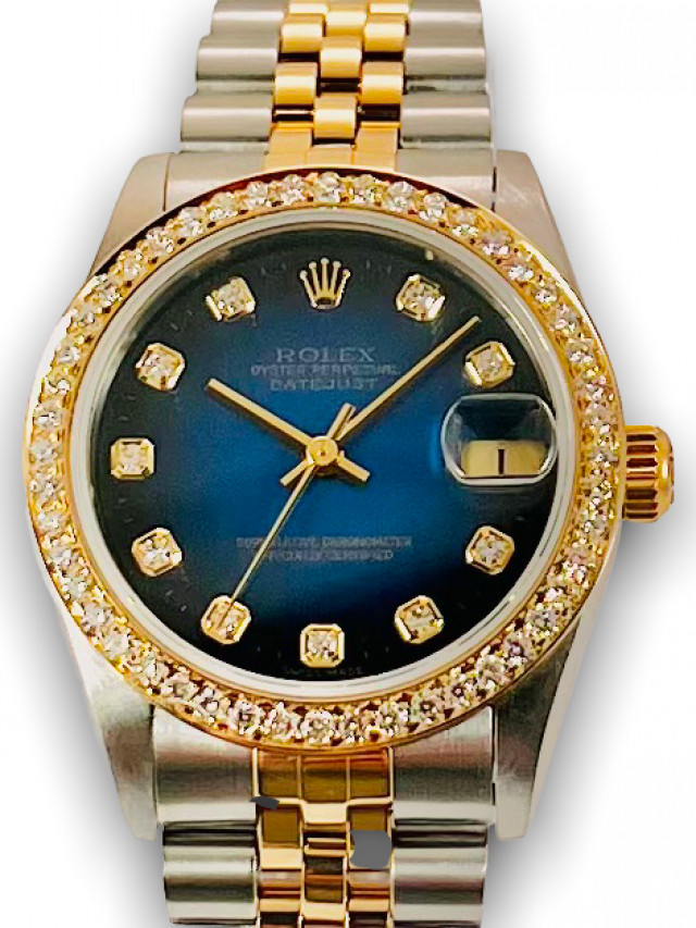 Mid Size Rolex Datejust 78273 Custom Set Diamond bezel
