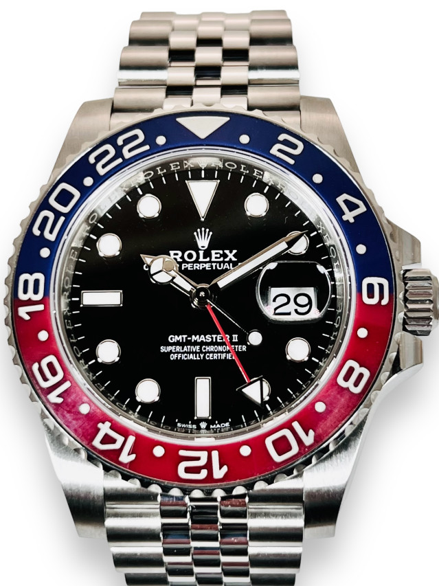 Rolex 126710 Yellow Gold on Jubilee, Blue & Red Ceramic Bezel Black