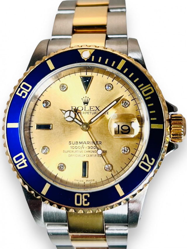 Diamond Rolex Submariner 16613 Serti Dial
