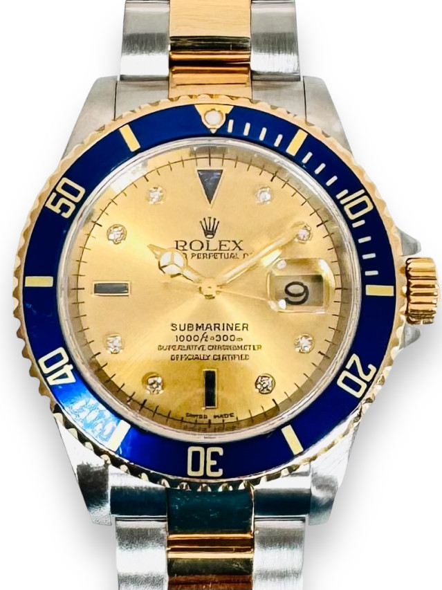 Diamond Rolex Submariner 16613 Serti Dial