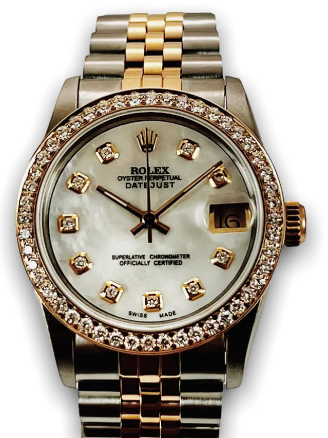Mid Size Rolex Datejust 68273  Diamond bezel