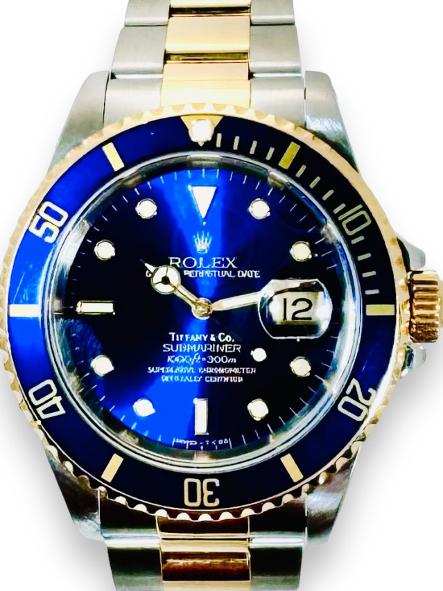 Rolex 14000 Steel on Oyster Blue with Silver Index