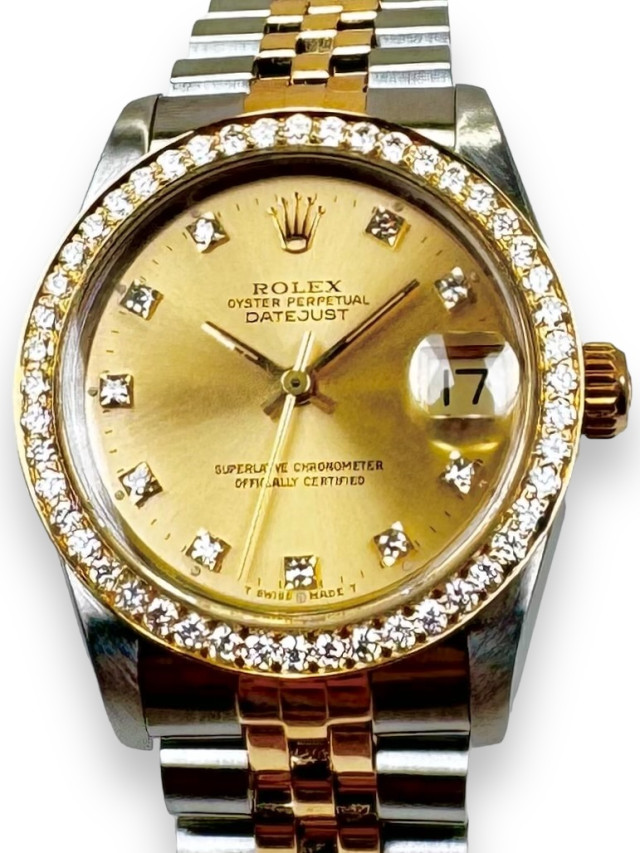 Diamond Rolex Datejust 68273 Two Tone