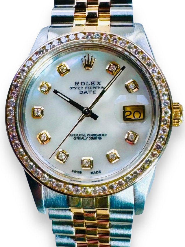 Rolex Date 15053 Diamond Bezel