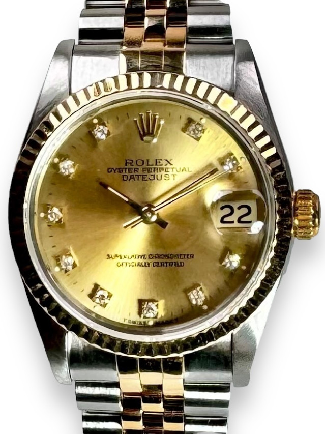 Diamond Rolex Datejust 68273 18KT & Steel