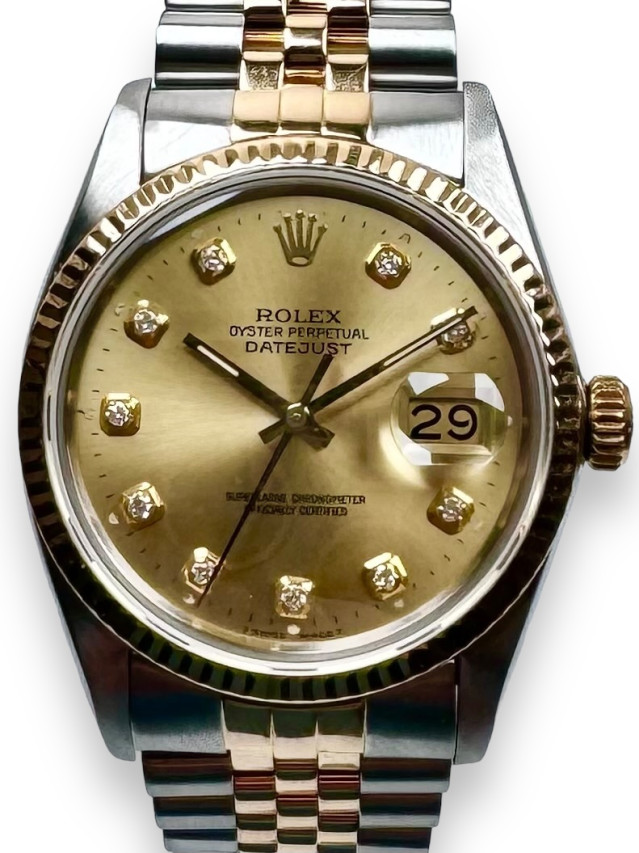 Rolex Datejust 16013 Champagne Diamond Dial
