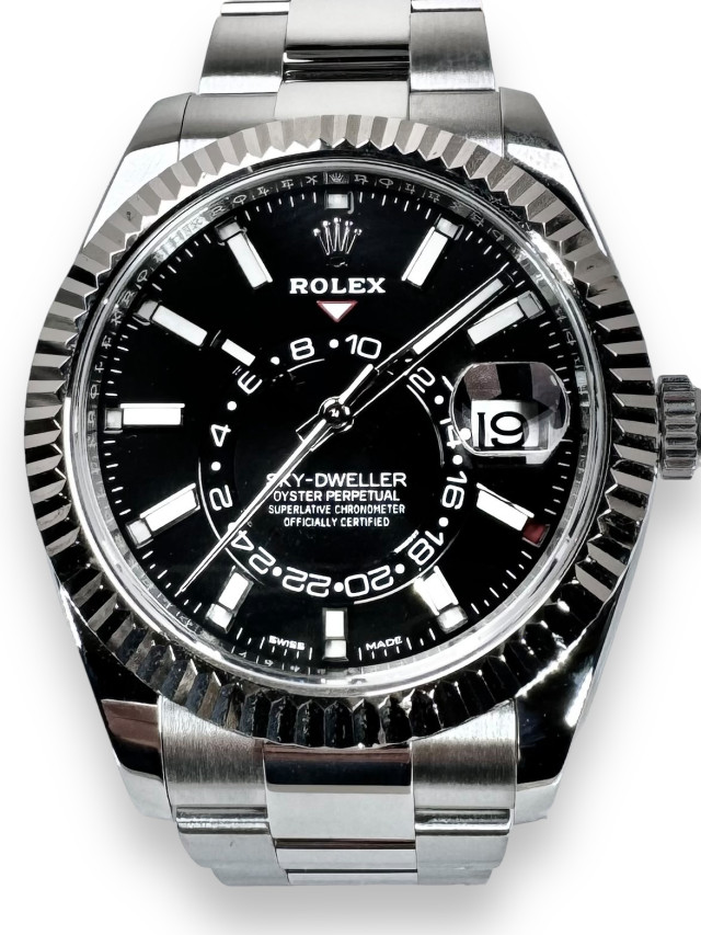 Rolex 326934 White Gold & Steel on Oyster White with Luminous Index on Steel