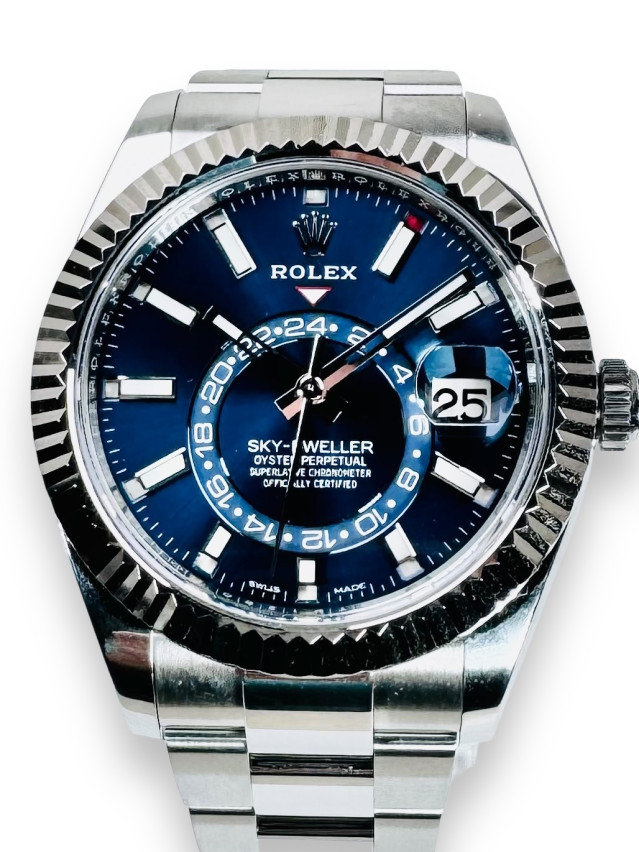 Rolex 326934 White Gold & Steel on Oyster Blue with Luminous Index