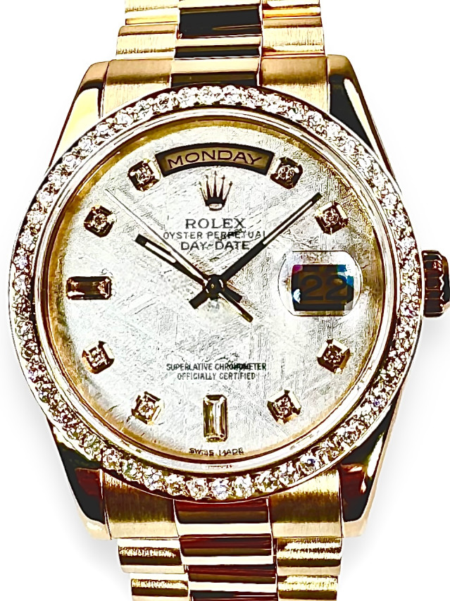 Rolex 118238 Yellow Gold on President, Fluted Bezel Champagne Diamond Dial
